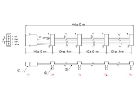 Delock strømadapter - 4-pin intern strøm til SATA-strøm - 40 cm