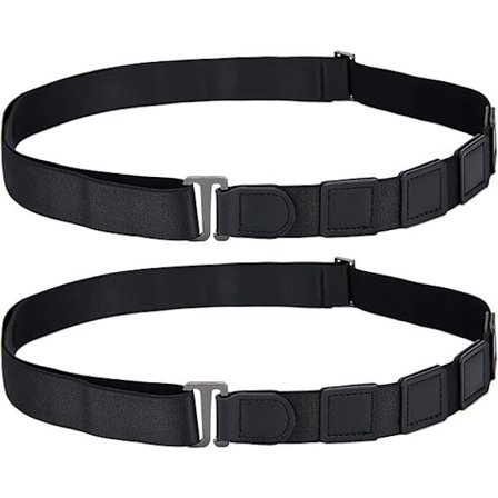 2 Skjorthållare med justerbara axelband för en snygg och stilren look, Svart_tfrf