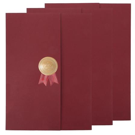 3 kpl Kolminkertainen Kunniakirjan Kansi Taittuva Tyyppi Todistuskirjekuoren Pidike Tummanpunainen 30,8x22cm Dark Red 30.8x22cm