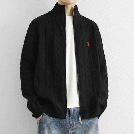 Strikket cardigan for menn, avslappet oversized genser for høst og vinter