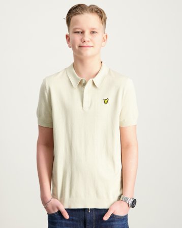 Lyle & Scott SS Knitted Polo Shirt Beige Pulls Garçon - Kids Brand Store