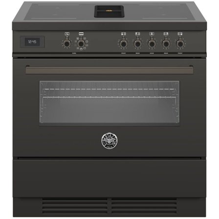 Bertazzoni PROCH94I1ECAT Komfyr med integrert vifte 90 cm, carbonio' - 'Carbonio, ral 9011 pantone black 6