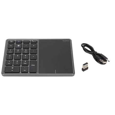 Trådlös numerisk knappsats Touchpad Design 22 tangenter 2,4G Dual Mode Anslutning Typ C Gränssnitt Laptop Tangentbord Grå