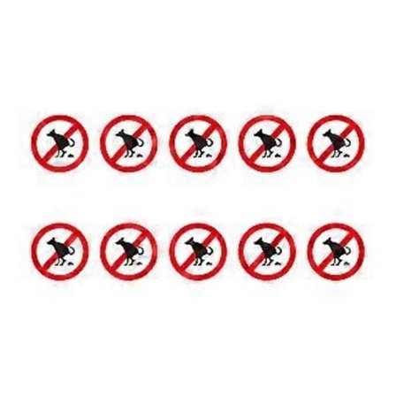 10 Ark af Ingen Dyre-Pooing Skilt Klistermærker Sjove Forbudende Skilt Pastaer Vandafvisende Klistermærker