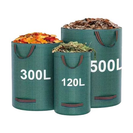 Trädgårdssäckar, tillverkade av PP-material, för förvaring av nedfallna löv och ogräs efter rengöring.