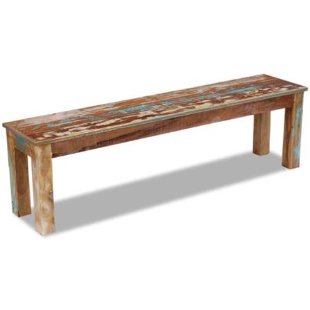 Vidaxl Bänk Massivt Återvunnet Trä 160x35x46 Cm Multifärg