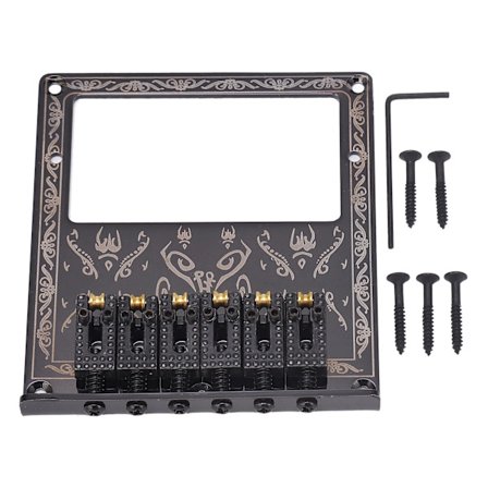 Elektrisk guitar bro plade 10,5 mm streng afstand sort udskåret finish dekorativ guitar sadel bro sort