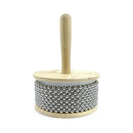 Puinen käsi-cabasa ruostumattomasta teräksestä, käsi-vibraattori lyömäsoitin metallihelmillä (5.1