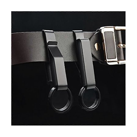 2 sett nøkkelholder for tjenestebelte, nøkkelklemme for belte, nøkkelringholder i rustfritt stål med stealth-belteløkke