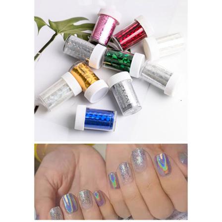 Nagelfolie 10 Rullar Flerfärgad