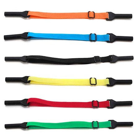 6 stk. Sportsbrillebånd, Skridsikre Justerbare Solbrillebånd, Brilleholder, Blødt Slidstærkt Bånd til Løb, Udendørs, Sport, Mænd, Børn