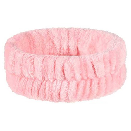 Make Up Band Mjukt Hårband för Ansiktstvätt Ansiktsvård Pannband Rosa