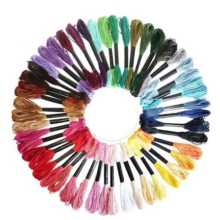 50 nøgler broderigarn/broderitråd, multi-farvet
