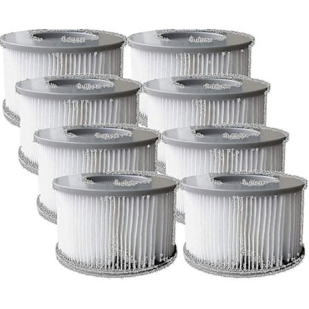 Pakke med 8 erstatningsfilterpatroner kompatibel med Mspa oppblåsbar pool, Ruikalucky jacuzzi