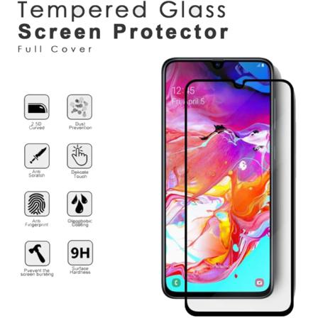 Samsung Galaxy A70 -härdat Glas 9h-super Kvalitet 3d Skärmskydd