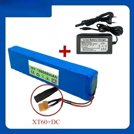 36V 100Ah 18650 Uppladdningsbart litiumbatteripaket 10S3P 1000W Effektmodifierad cykelskoter Elfordon med BMS+laddare