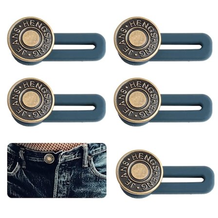 Knappeforlenger for bukser, 5 stk. midjeforlengere for menn og kvinner, jeansknappforlenger, linningforlenger for jeans