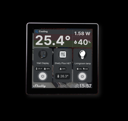 Shelly Accessories "Wall Display" Android WLAN Unterputz schwarz