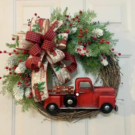 Joulukoriste Minikuorma-auto Puutarhan ovi Blomkvist Berry De Red 35cm