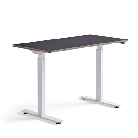 Höhenverstellbarer Schreibtisch NOVUS, 1200 x 600 mm, weiß/schwarz