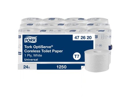 TORK Toalettpapper T7 Universal OptiServe Coreless 1-lag vit 24/krt - Lyreco - Städ och hygien - Toalettpapper och torkpapper - Toalettpapper - rulle