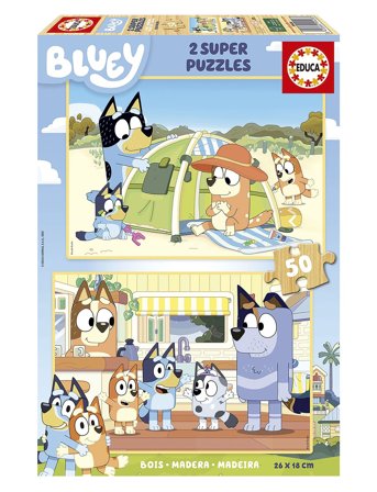 Educa | Educa Bluey 2 X 50, Wood | ONE SIZE