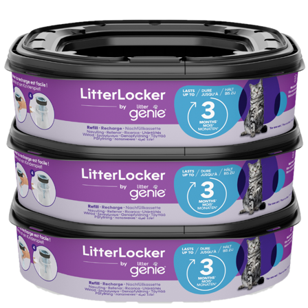 LitterLocker - Av Litter Genie Refill 3-pk. - Katt - Kattedo & kattetoalett - Toalett-tilbehør & kattespader - ZOO.no