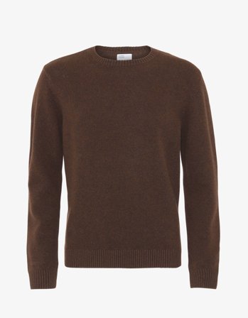 Classic Merino Wool Crew - Coffee Brown - S