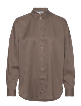 Slfsanni Ls Shirt Långärmad Skjorta Grå Selected Femme