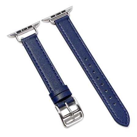 Apple Watch (41mm) klockarmband i enkelt läder - Mörkblå