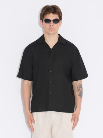 Holzweiler Pier Solid Shirt - Black - Men's - XL