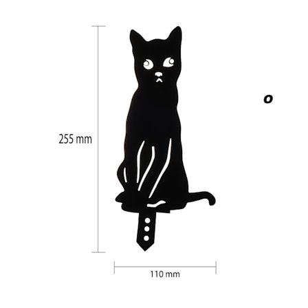 Feliciay 3-pak Sorte Kat Dekorative Havepæle til Græsplænen