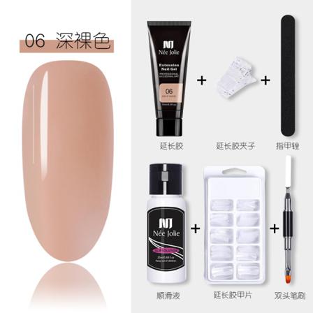 6-delars nagelgel-färgset nagelset polygel-set #06