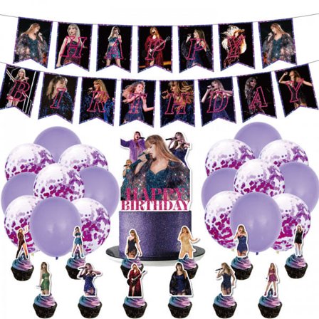 Taylor Singer -kakkukoristeet, Cupcake Toppers for Swift Birthday Party Supplies 25 kpl korttia