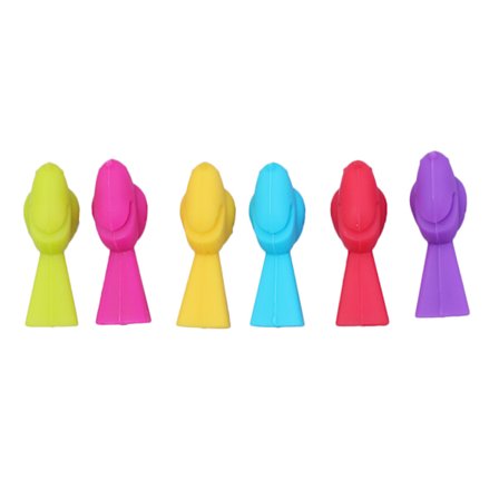 Vinglasmarkörer Set med 6 Söta Fågel Silikon Dricksglas Berlocker Taggar Identifierare Kopp Etiketter Skyltar Åtskiljare