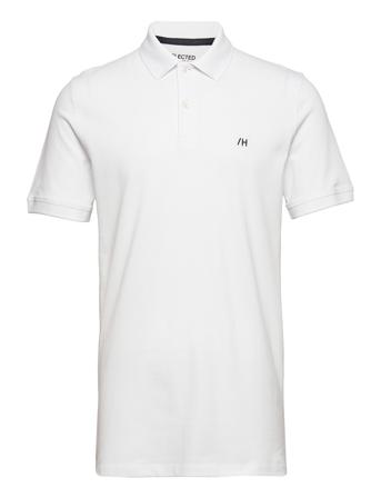 Slh Aze Ss Polo W Polos Short-sleeved Hvit Selected Homme