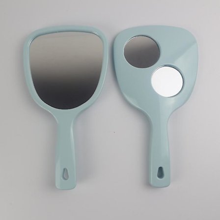 Handspegel Handhållen Plan Spegel Med Handtag Fyrkantig Blå