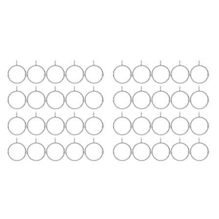 40 st Öppningsbara Silver Gardinringar Öppna Och Stänga Metall Rostfria Draperiöglor Med Ögla För H