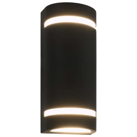 vidaXL Utomhusvägglampa 2 st 35 W svart halvrund Svart