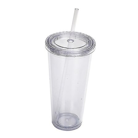 24oz Klassisk Væg Tumbler Kop Med Låg, Genanvendeligt Sugerør