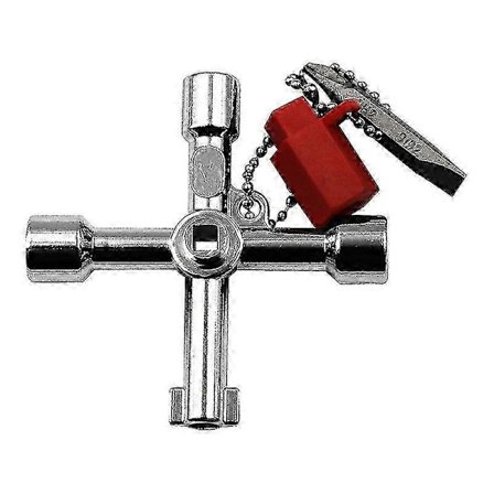 Universalnyckel för element, el-, vatten- och gasmätarskåp & Elementnyckel, elementnyckel, ventilnyckel (2 st, silver) - JV