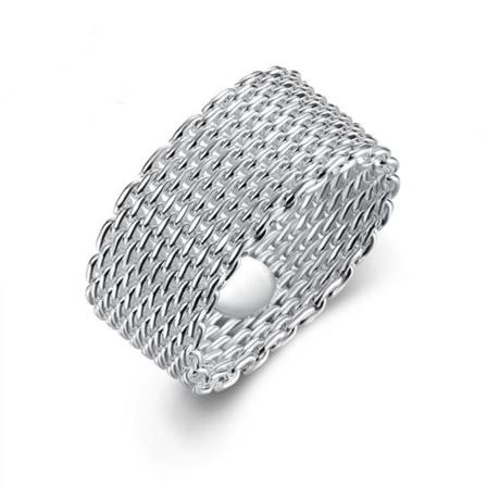 Silver Ring I Flätad Design - Elegant & Stilren - Stl 17,3 Silver