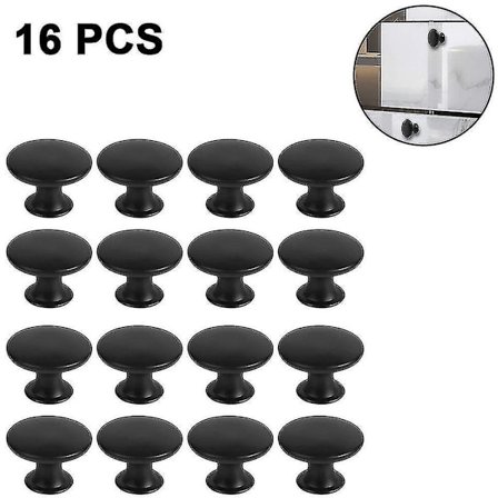 16 mustaa ovenkahvaa - laatikon vetimet - 30 mm