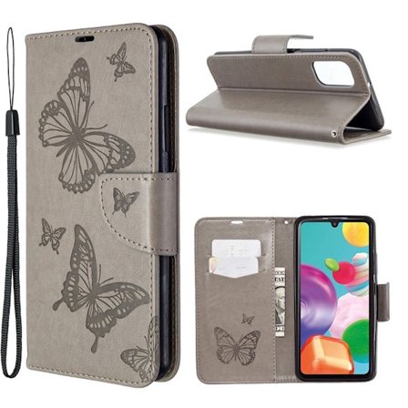 Butterfly Samsung Galaxy A41 Etui - Grå