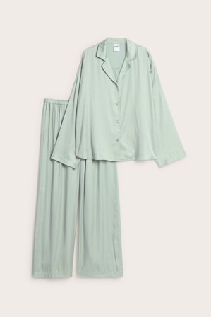 Kappahl | Piżama z satyny | Jasnozielony