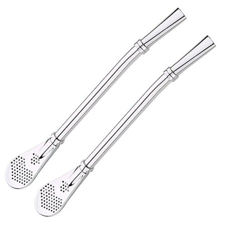 2 stk Kreativt Rustfritt Stål Varmt Drikkehalmfilter Håndlaget Yerba Mate Te Bombilla Kalebass Vaskbar Praktisk Te Verktøy