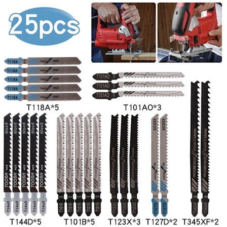 Stikksagblader Kolleksjon, U-skaft Design, Høykarbonstål, Rask Skjæring, Rene Kutt, Bred Kompatibilitet, T-skaft Blader, Holdbar, Presis Slipt