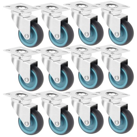12-pack Möbelhjul, 50 mm Svängbara Hjul Transporthjul, Varje Hjul Klarar 50 kg