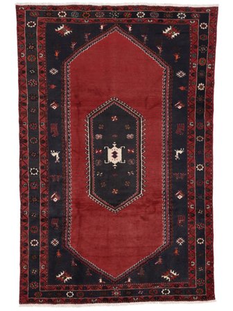 193X294 Tapete Klardasht Oriental Preto/Vermelho Escuro (Lã, Pérsia/Irão) Carpetvista