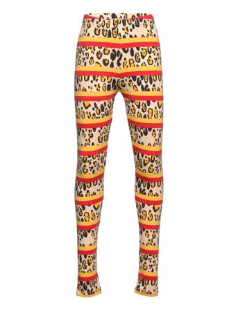 Leopard Stripe Aop Leggings Leggingsit Monivärinen/Kuvioitu Mini Rodini